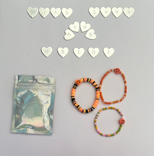 Orange smile bracelets ,gift