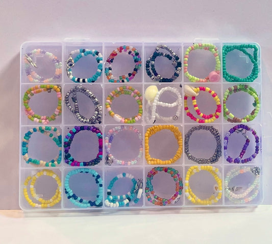 24 Seed bead bracelets , party bundle ,gift